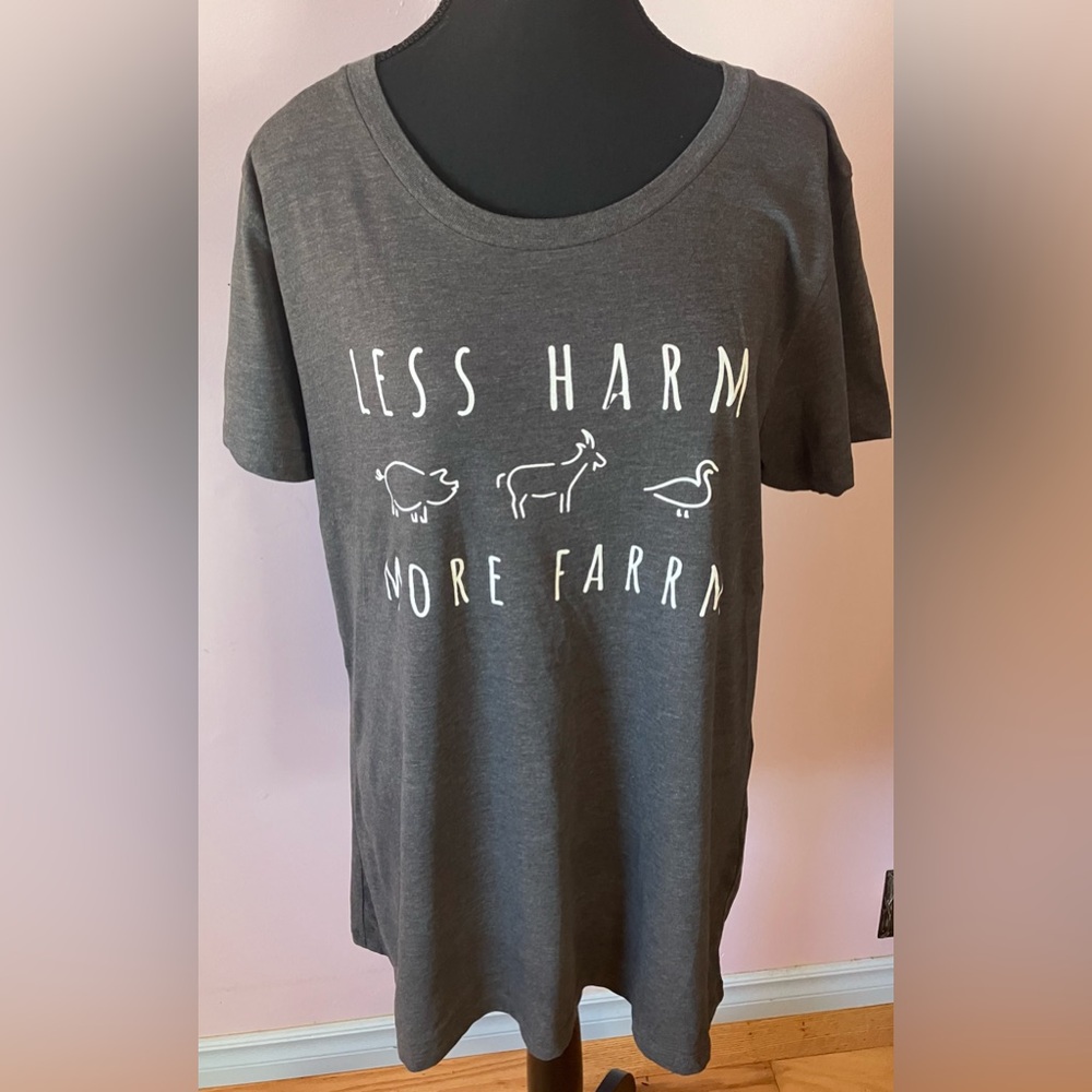 Lightweight “Less Harm More FARRM” Tee Size 2XL (L)